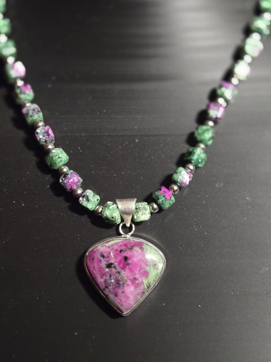 Artisan Jewelry - Artisan Ruby Zoisite Necklace